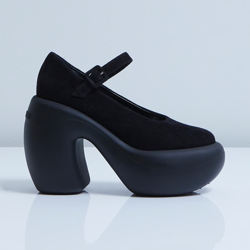 Honey Bubble mary jane suede shoes in black