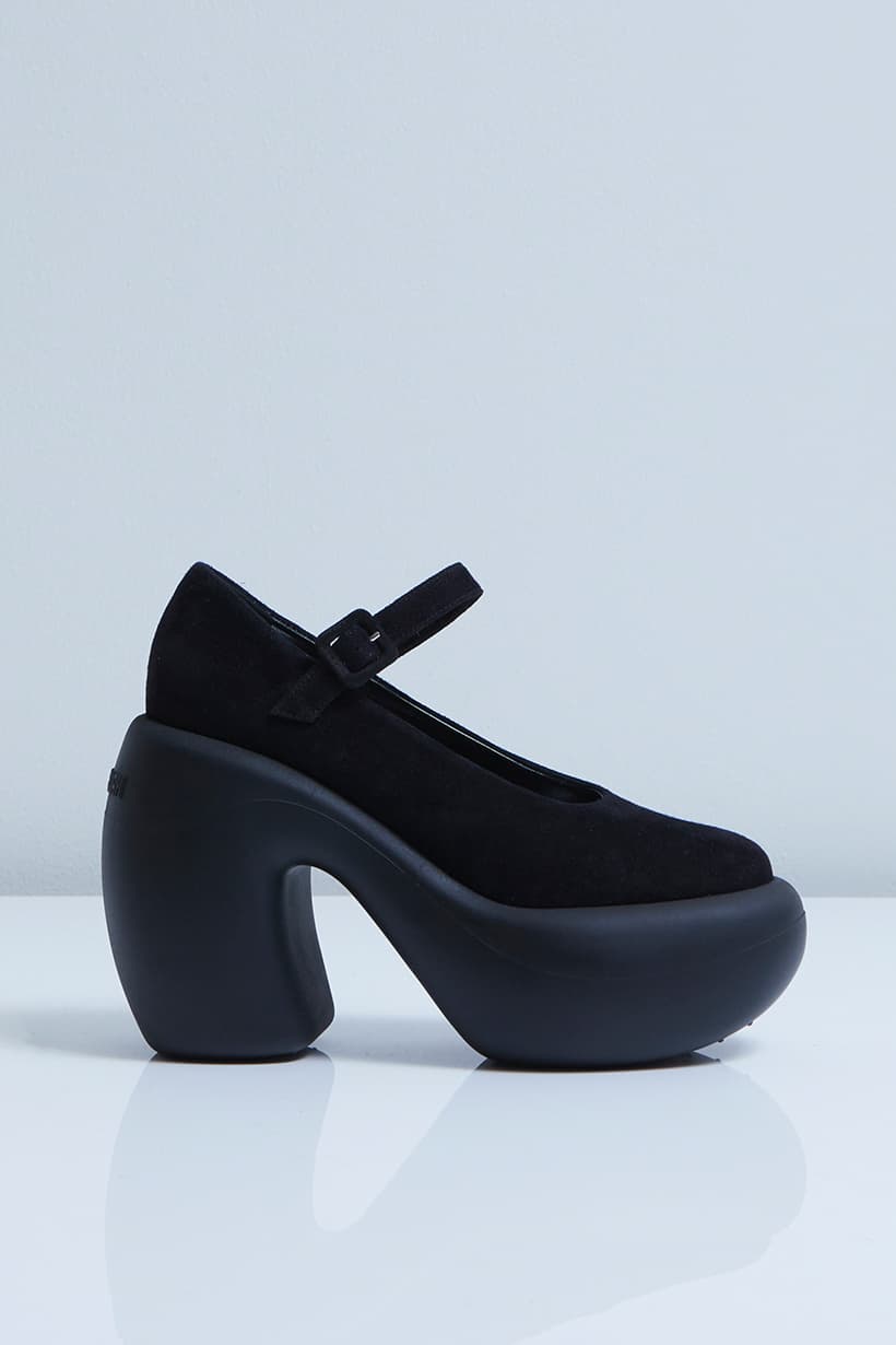 Honey Bubble mary jane suede shoes in black