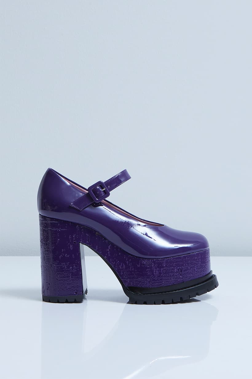Lacquer Doll mary jane purple patent leather profile angle