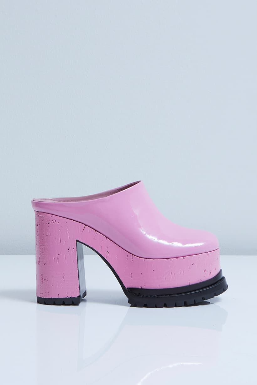 Lacquer Dolls sabot pink patent leather profile angle