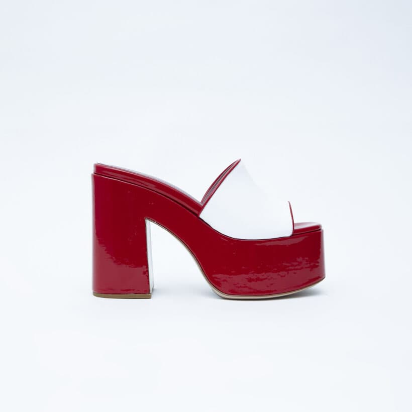 Lacquer Doll Mule red profile angle