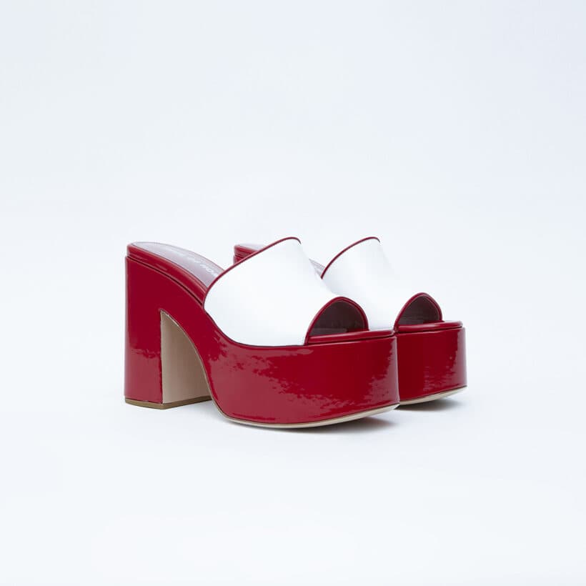 Lacquer Doll Mule red profile angle